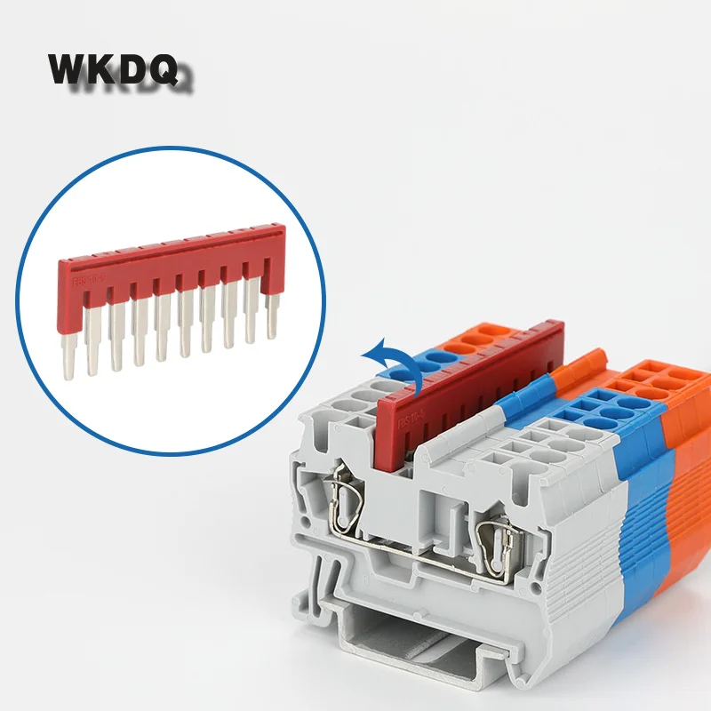 FBS10-5 FBS 10-5 Wiring Jumper For PT/ST 2.5mm^2 10 seats Connector DIN Rail Terminal Block Accessories Plug-In Bridge 10Pcs din rail terminal block jumper bridge