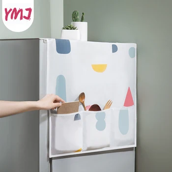 

Vanzlife Household Refrigerator Dust Cover Colorful Geometric Floral Dust Proof Cover Storage Bag Waterproof Refrigerator Cover