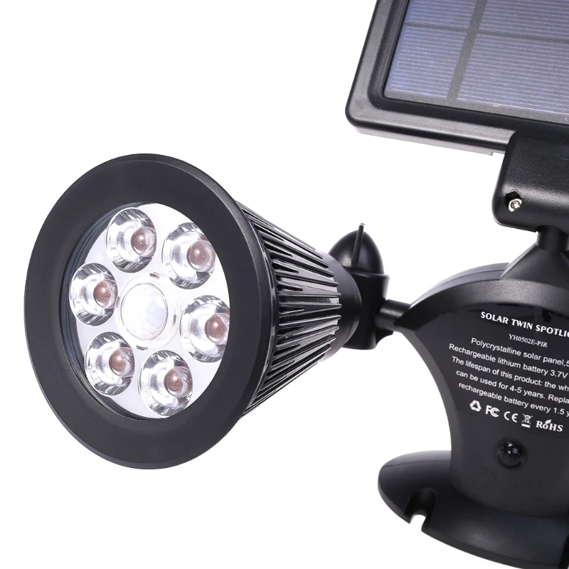 12 LED Solar Lights Motion Sensor Outdoor Rotatable Security Light For Yard