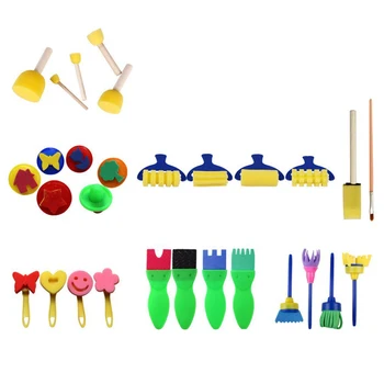 

DIY Graffiti Painting Watercolor Early Education Sponge Brush Manual Imagination Developing 29PCS/Set Interesting Drawing Set
