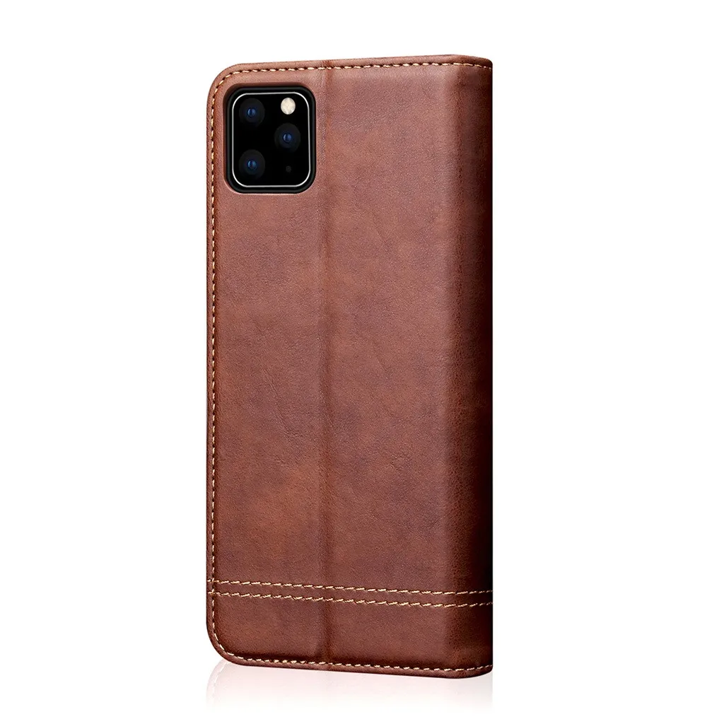 Кожаный чехол с узором Crazy Horse для iphone 11/для iphone 11 pro/для iphone 11 Pro Max откидная крышка Силиконовая задняя крышка кожа