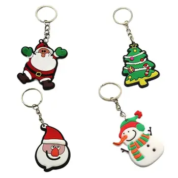 

Rubber Christmas Keychain PVC Keychain Small Gifts Christmas Keychain Plastic Drop Three-dimensional Pendant