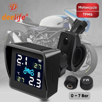 

Deelife Motorcycle TPMS Tyre Pressure Monitoring System Solar Waterproof Motor Tire Security External Pressure Sensor For Moto