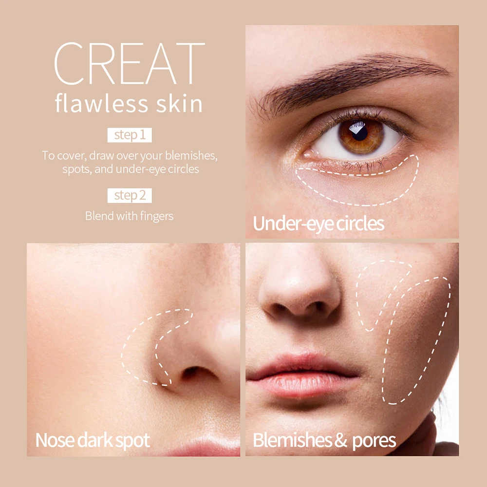 1PC Concealer Pen Waterproof Concealer Concealer Foundation Cream Long Lasting Blemishes Acne Smoothing Moisturizing Makeup Pen - Image 4