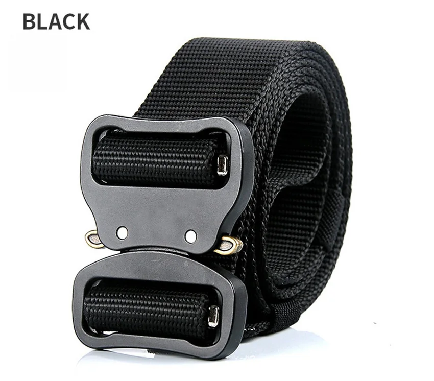 Men Military Tactical Belt Nylon Alloy Fashion Metal Quick Release Buckle Elastic Man Training Battle Waist Belt Without Sewing