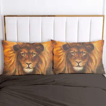 

3D Printed Pillowcases Pillow Case Soft Home Chair Decorative Pillow Covers Cover Animal Lion 45*45cm 51*91cm 50*75 Size