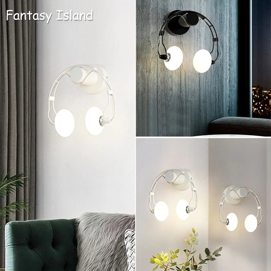 

AC110-240V G4 5W LED Wall Light Modern Glass headset simple Decorative Lighting Sconce Fixture indoor Lamp