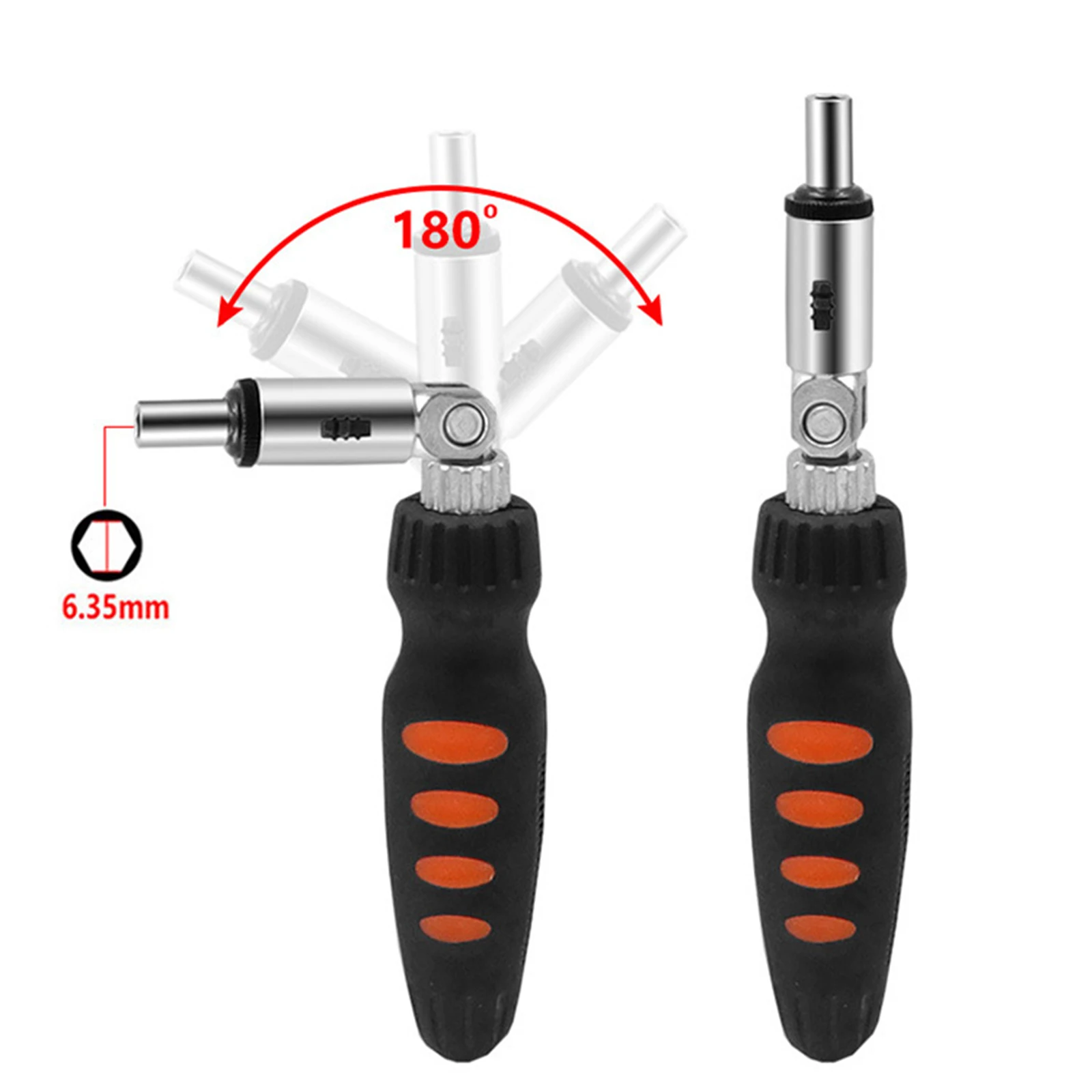 

Ratchet Screwdriver 180 Degree T-Type Foldable Screwdriver Set 1/4 Hex Interface Lock Disassemble Screwdriver Maintenance Tools