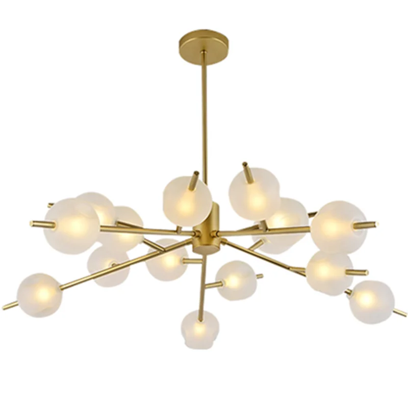 

9/12/15Heads Nordic Molecular Glass Ball Chandelier Postmodern Simple Designer Model Room lustres Lighting