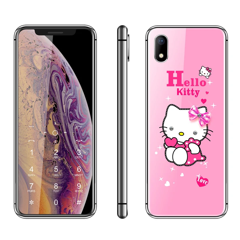 Роскошный милый телефон hello kitty для девочек 2,4 "мобильный телефон с мультяшками MP3 FM Bluetooth разблокированный детский дешевый мобильный