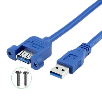 

USB Cable 3.0 Extension Male to Female extender cable cord Dual Shielded Screw Panel Mount 0.3M 0.6M 1M 1.5M 3M