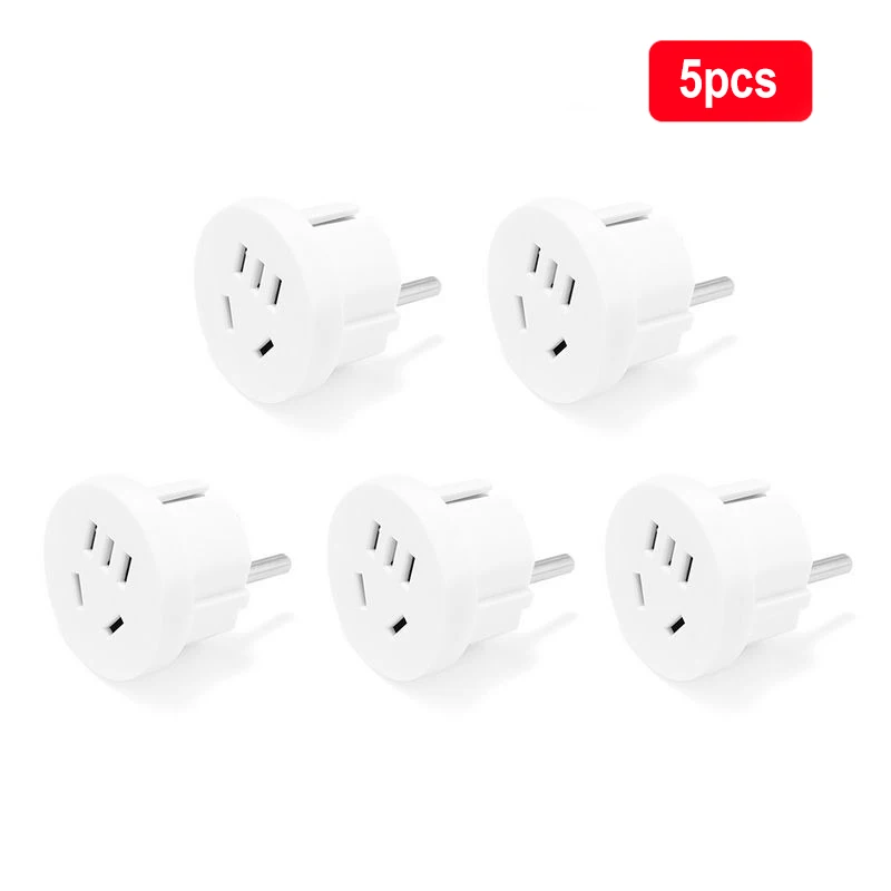 

5pcs KR EU Plug Adapter Australian China AU US to EU Euro Travel Adapter AC Power Plug Wall Charger EU Electrical Plug Socket