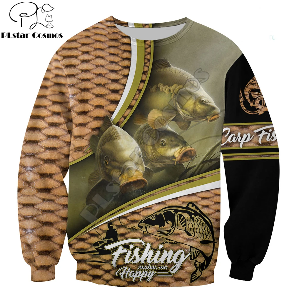 Carp Fishing Pattern 3D All Over Printed Mens Autumn Hoodie Sweatshirt Unisex Streetwear Casual Zip Jacket Pullover KJ609