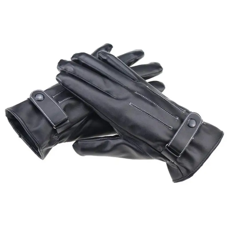 1 пара кожаных зимних мотоциклетных флисовых перчаток с сенсорным экраном мужские утолщенные перчатки для велоспорта защитные утолщенные теплые перчатки