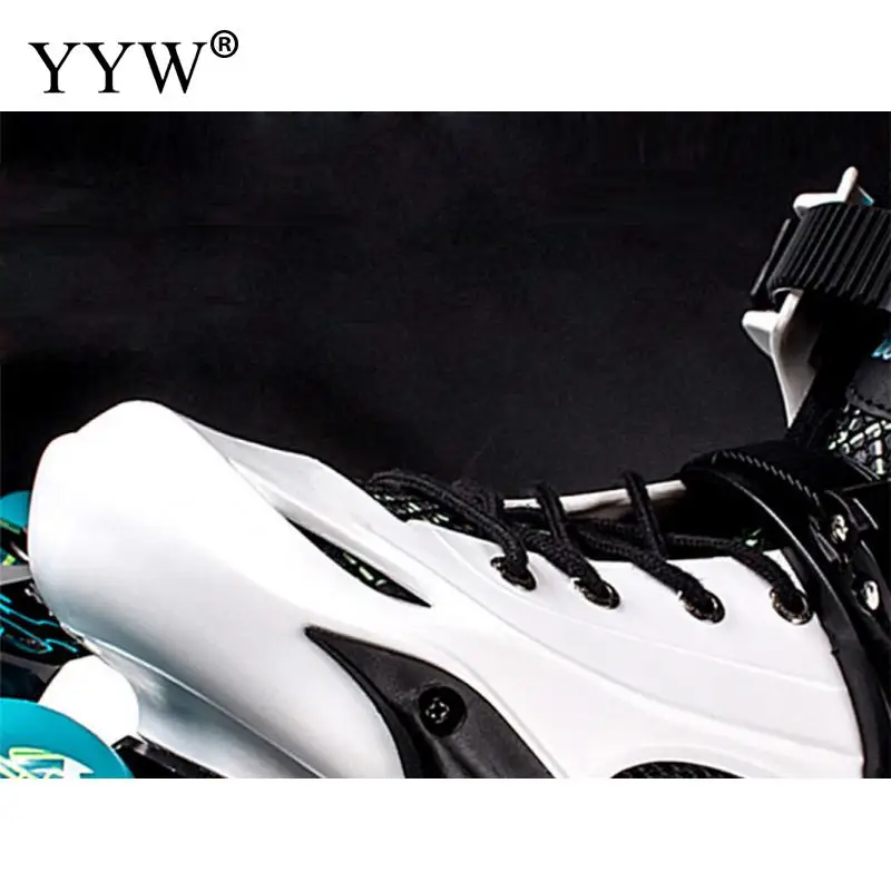Professional Inline Roller Skates Adult Flashing Speed Skating Shoes Sneakers Black For Outdoor Sport Women Men 4 Wheels Shoes