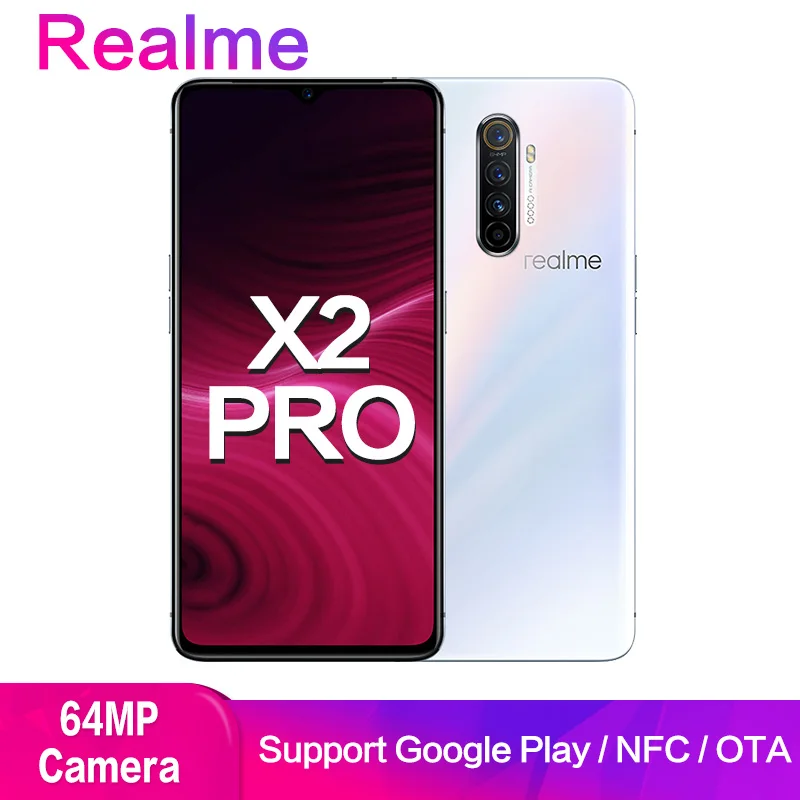 Оригинальный Realme X2 Pro 20x зум Поддержка Google Play NFC глобальная ПЗУ 8 Гб 128 ГБ Snapdragon 855 50 Вт VOOC 64MP 5 камер смартфон