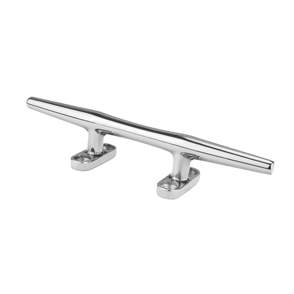 Boat Cleat 8 inch Open Base, Heavy Duty Marine Grade 316 Stainless Steel Mooring Accessories - 20cm