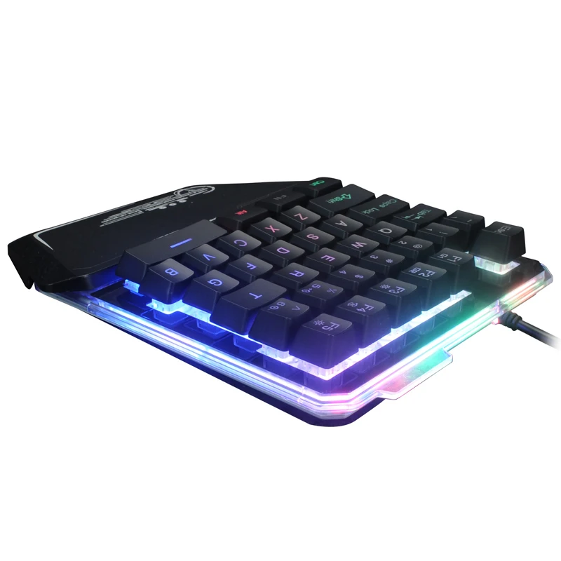 Игровая RGB клавиатура для одной руки проводная портативная мини со светодиодной