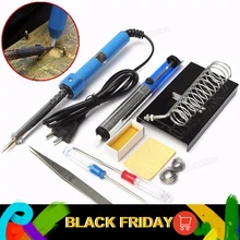 220V электрический сварочный припой комплект, 30 Вт, 40/60W EU Plug паяльной 9in1 DIY станция инструменты для стартера набор с железный Стенд Desolder насос