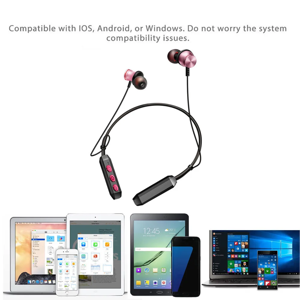 Wireless Headphones Bluetooth With Microphone Bluetooths V4 2 Wireless Earphone Sweatproof Sport Headset With Microphone