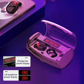 

Bluetooth Wireless Earphone LED Power Display HD Call Waterproof Noise Reduction With 2600mAh Charge Case For Mobile Phone