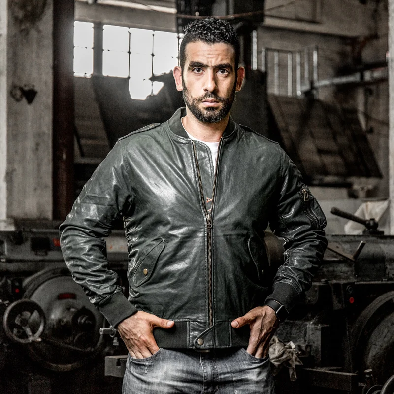 Gratis Verzending. ons Classic Man Lederen Jas, Heren Geitenleer Jas. motor Lederen Jassen. fashion Air Force Stijl Kleding