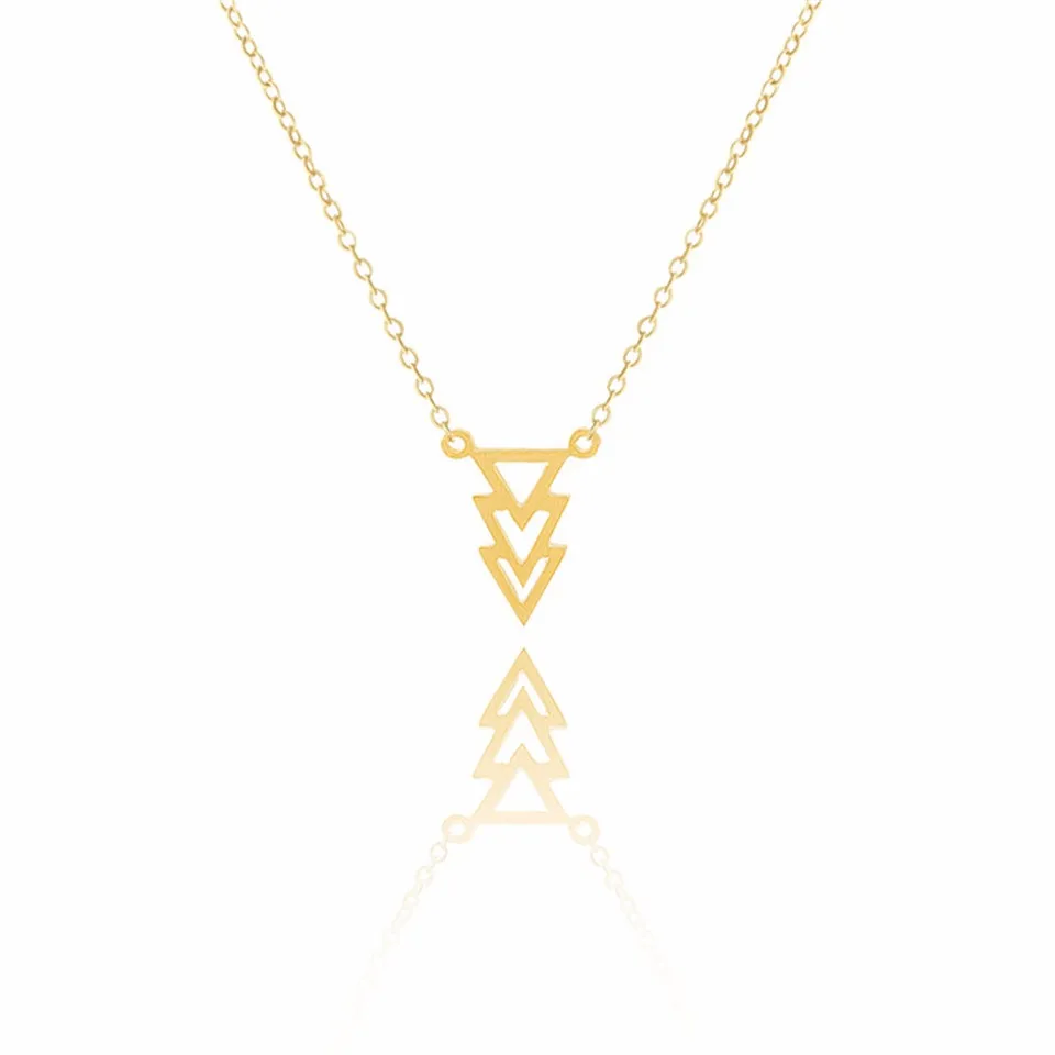 

2019 NEW pendant Necklace triangle Long Chain Women choker Necklace Simple Unique V Chevron Clavicle Gold Chain Chocker