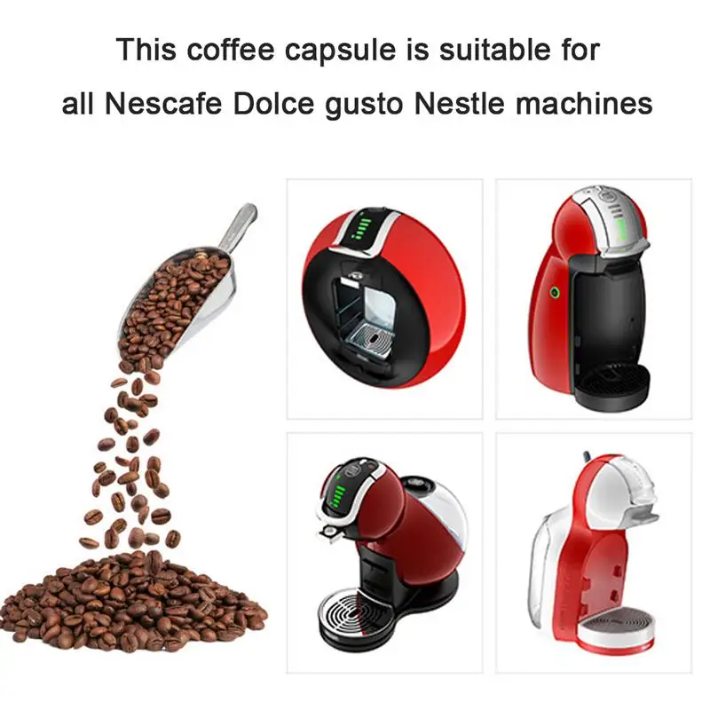 6PCS Reusable Coffee Capsules Refillable Coffee Filters Cup Coffee Pods Compatible with all Nescafe Dolce Gusto Nestle machines