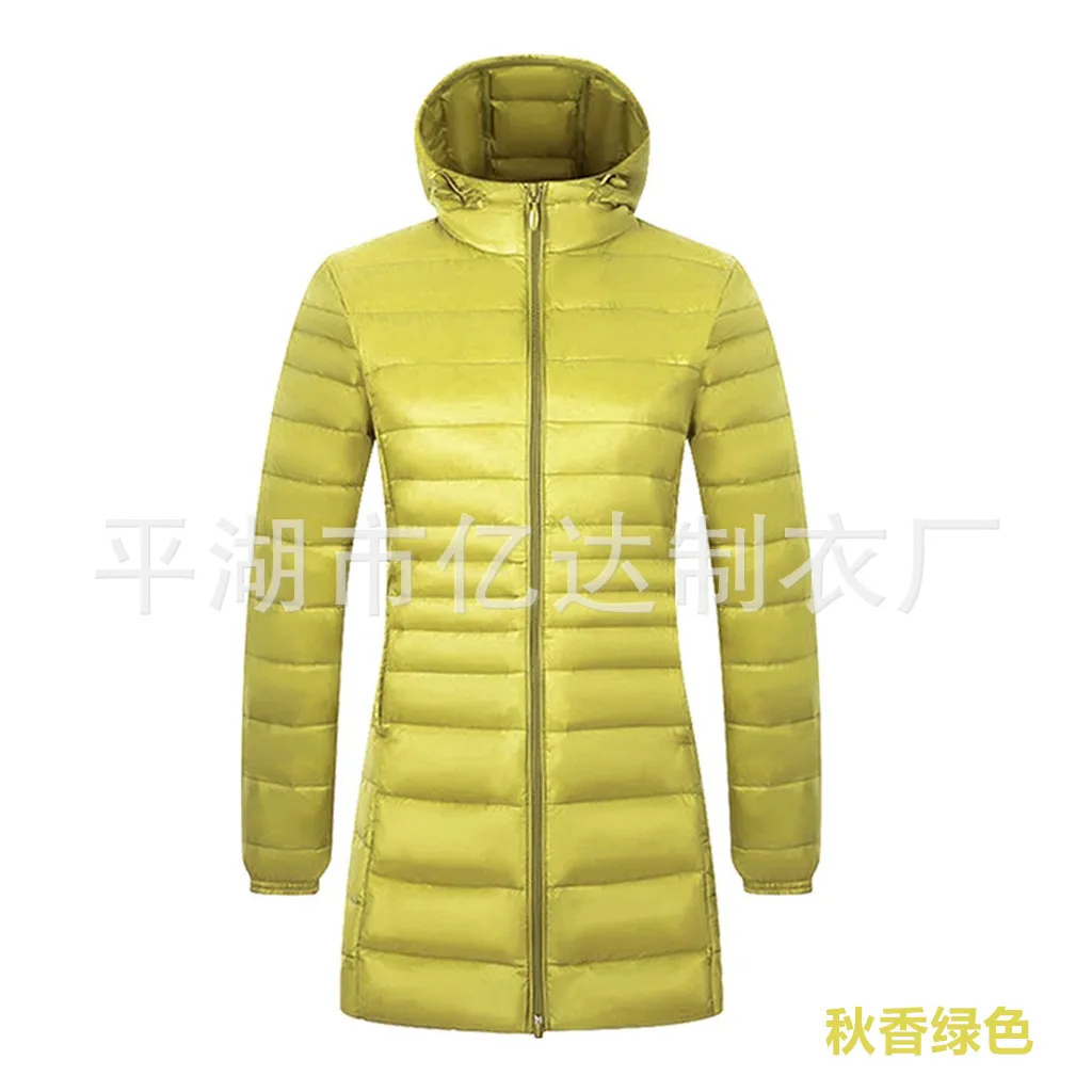 QiuXiangLv-hood AYUNSUE, осенне-зимнее пальто, женская одежда, ультра-светильник, пуховик на утином пуху, теплое пальто, парка, верхняя одежда размера плюс 4XL 5xl, ropa mujer T4999 - Цвет: QiuXiangLv-hood