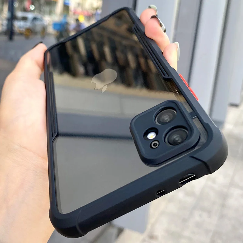 Funda de teléfono transparente con marco a prueba de golpes para iPhone, carcasa protectora de lujo transparente para iPhone 11 Pro Max XR X XS 7 8 Plus SE 2 2020