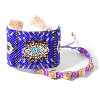 

GRAPES Punk Bracelet For Men Mexico Armband Jewelry Woman Pulseras Mujer Moda 2020 Hot MIYUKI Evil Eye Bracelets Women Handm