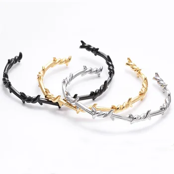 High Quality Men Jewelry Bracelet Bangle bramble Stainless Steel twine Bangle Bracelet Men