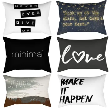 

Rectangle Black&White Geometric Pillow Case Home Decor For Home Bedroom Sofa Seat Car Living Room Decoration Cushion Cover