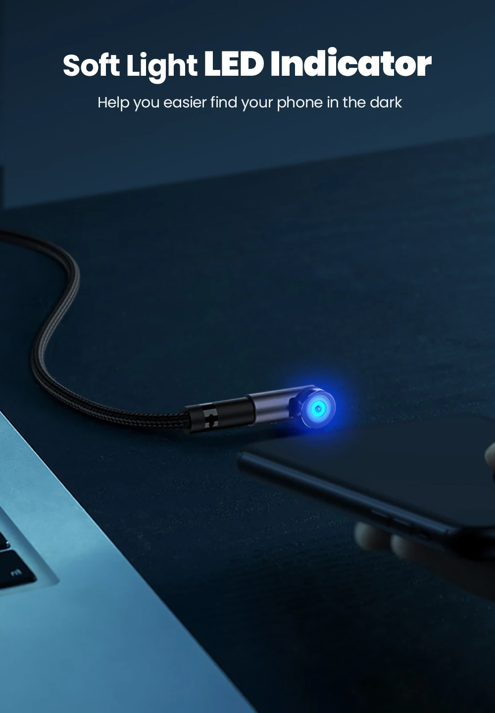 Elough 540 Rotate Magnetic Cable Fast Charging Magnet Charger Micro USB C Type C Cable For iPhone Xiaomi Mobile Phone Wire Cord