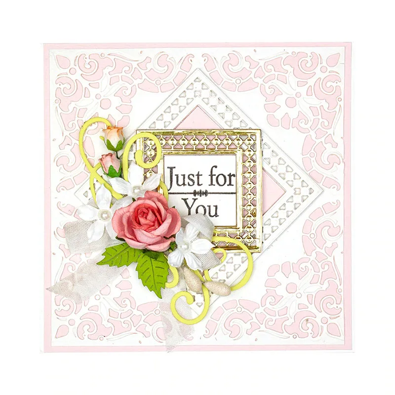 Lace Background Frame Metal Cutting Dies Stencils For Card Making Decor Embossin