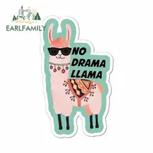 EARLFAMILY 13cm x 13cm for No Drama Llama Funny Car Stickers Waterproof Anime Oem JDM Vinyl Car Wrap Bumper Trunk Truck Graphics