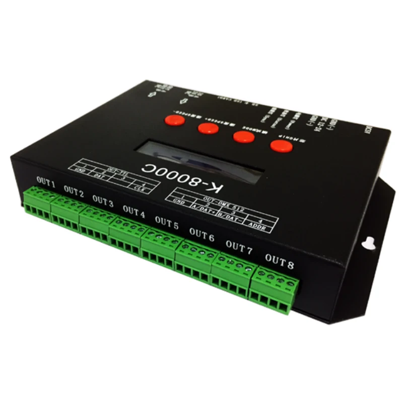 US $137.16 K8000C Programmable DMXSPI SD CardoffLine DC524V For RGB Full Color LED Pixel Controller Light Strip