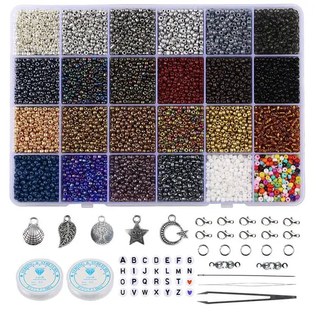 3MM Seed Beads Kit Candy Rainbow Color Mini Beads Set Small Craft Beads For  DIY Necklace Bracelet Earrings Jewelry Making Set - AliExpress