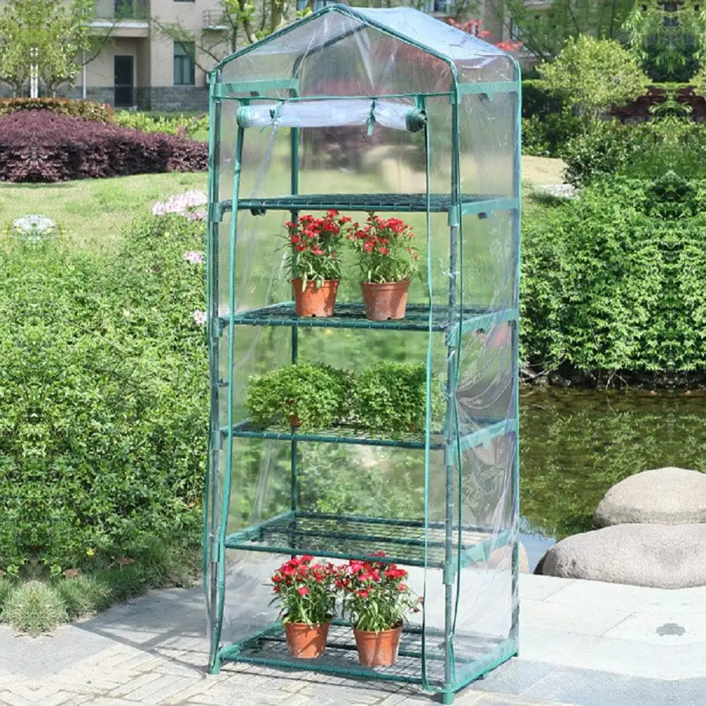 

Five Floors Greenhouse Green Household Plant Waterproof Anti-UV Mini Garden PVC 187x69x49CM Garden building Warm Room