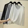 Get This Tops Shirt Tunics Oversized Plus-Size Women Silk Spring Sweaters Sunscreen V-Neck Ice 1005002066836112