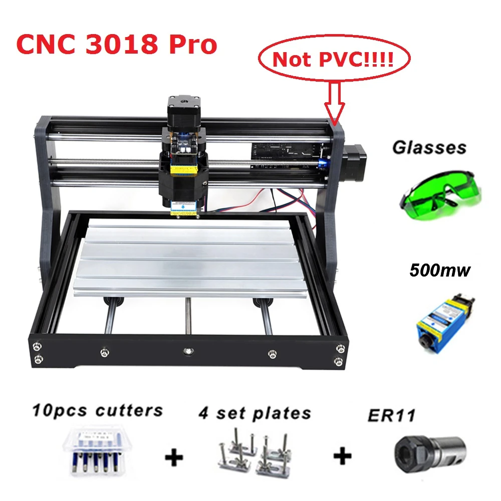 

CNC 3018 PRO Laser Engraver Wood CNC Router Machine GRBL ER11 Hobby DIY Engraving Machine for Wood PCB PVC Mini CNC3018 Engraver