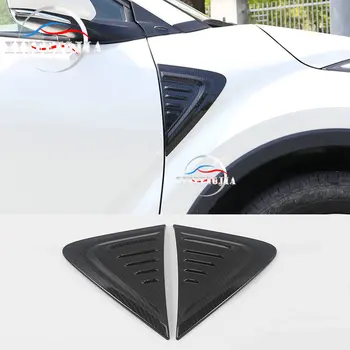 

For Toyota CHR C-HR 18-19 2pcs Carbon Fiber Color Car Front Side Wing Air Flow Intake Vent Decorate Cover Trim