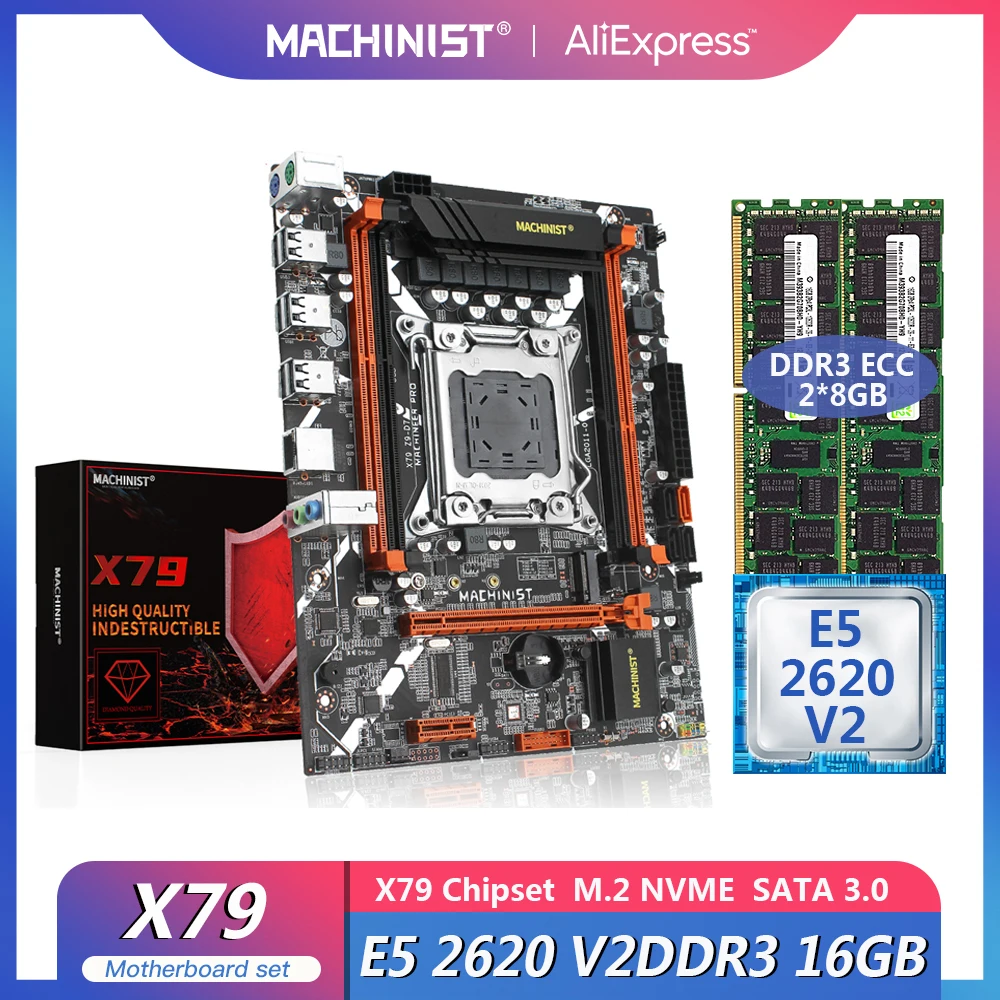 Machinist X79 Motherboard Set Kit With Xeon E5 2620 V2 Cpu Processor 