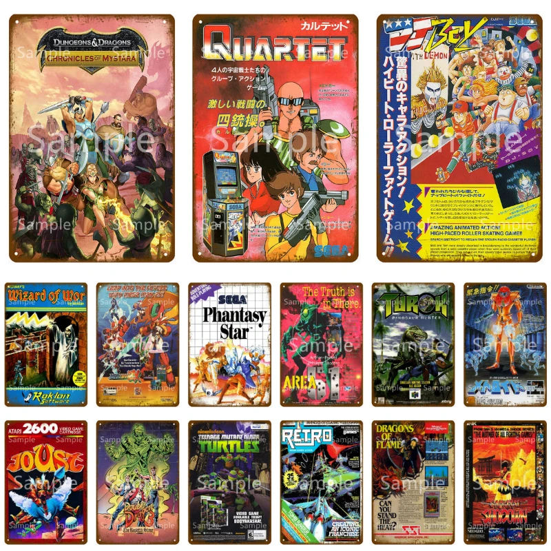 Ретро осторожно видеоигры Sega игры Декор металлическая пластина жестяная вывеска