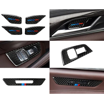 

Carbon Fiber Car Sticker Gearshift Window Lifter Control Door Handel Frame Strip Cover for BMW 5eries G30 G38 528li 530li 540li