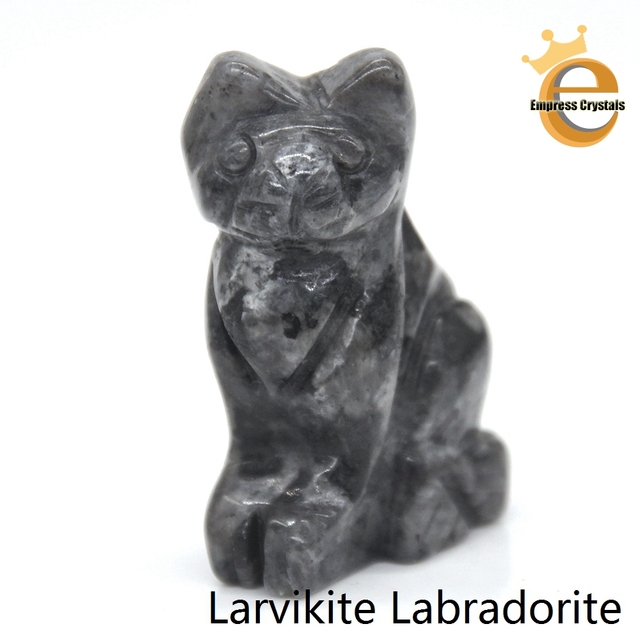 Stone Carving Cat Figurine Natural Gemstone Quartz Agate Jade Crystal Healing Animals Statue Home Decoration