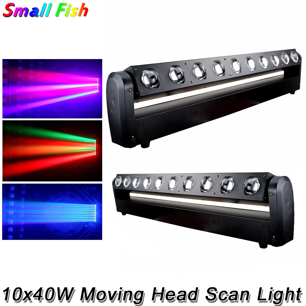 

LED 10x40W RGBW 4IN1 Moving Head Scan Light Beam Stage Lighting DMX Controller Stage Strobe Light For DJ Disco Bar Dance Party