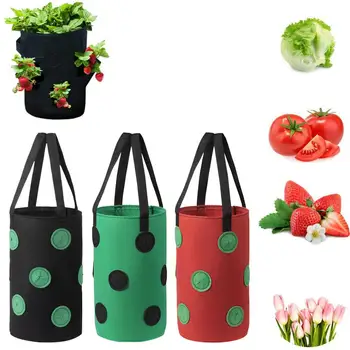 

2Pcs/Set Tomato Strawberry Planter Bags For Growing Potatoes Outdoor Vertical Garden Hanging Open Vegetable Planting Grow Bag