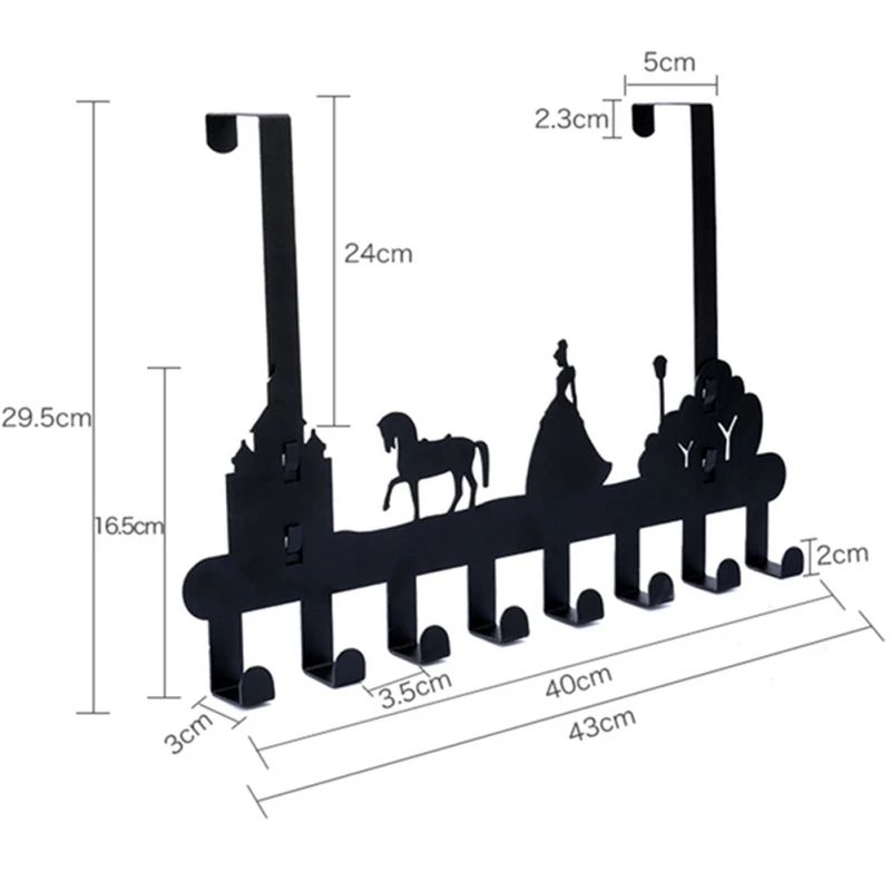 Door Behind Hangers Cartoon Animal Iron Hooks Decorative Key Holder Coat Rack Home Decor Storage Organizer Multifunction