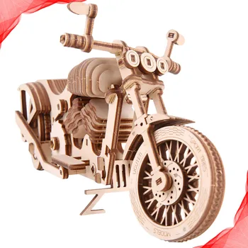 

1pc Motorbike Model Puzzle DIY Assembly 3D Motorcycle Puzzle Toy Educational Jigsaw Toy (Beige)